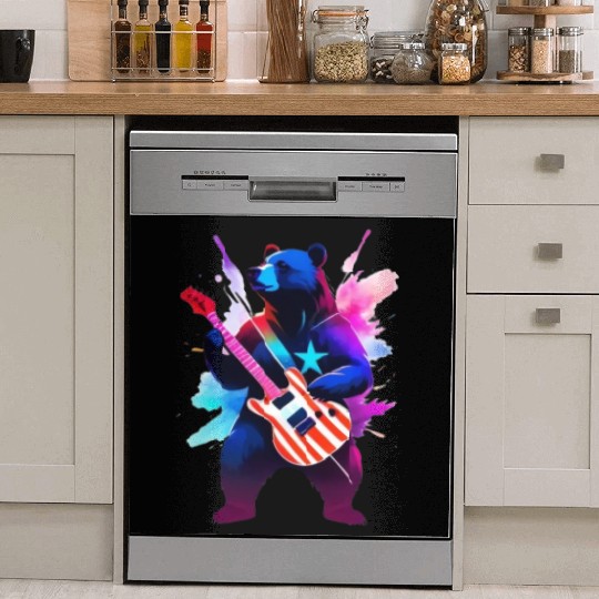 Merica Bear - Rock'n Out! Dish Washer Covers
