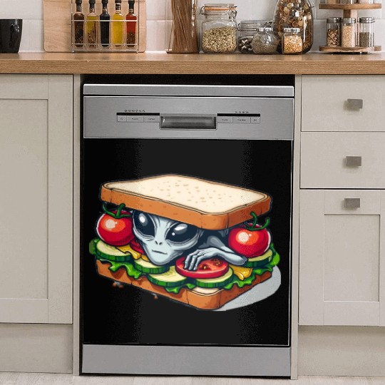 Alien Hiding in a Sandwich Dish Washer Covers