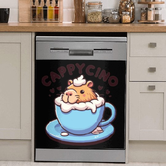 Cappyccino Capybara Coffee Cappuccino Dish Washer Covers