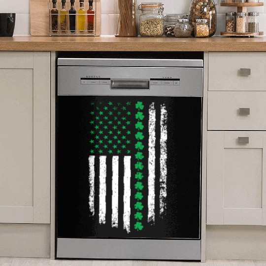 Irish American Flag Ireland Flag St. Patrick's Day Dish Washer Covers