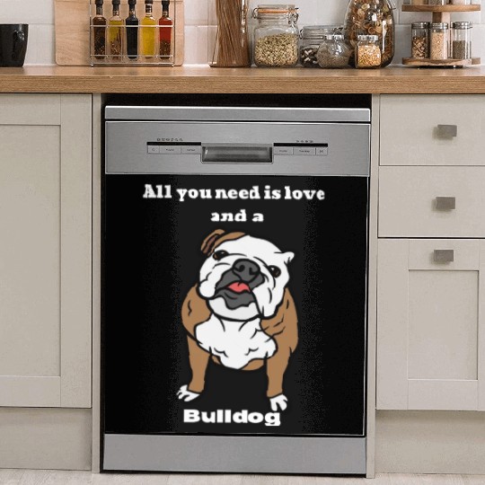 Bull dog Lover, Bull Dog Mom, Bull Dog Dad Dish Washer Covers