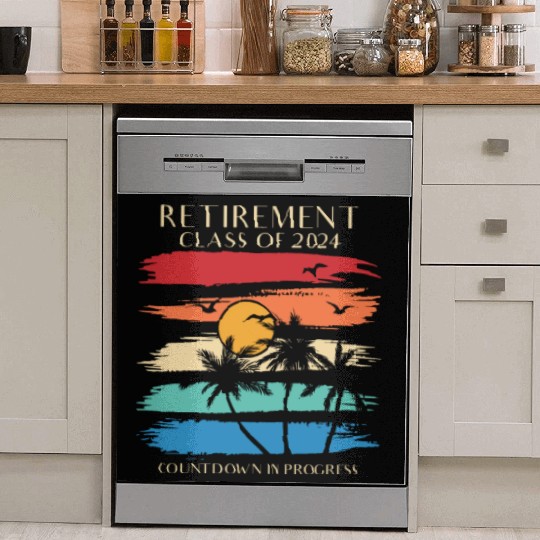 2024 Retirement Countdown Beach Dish Washer Covers