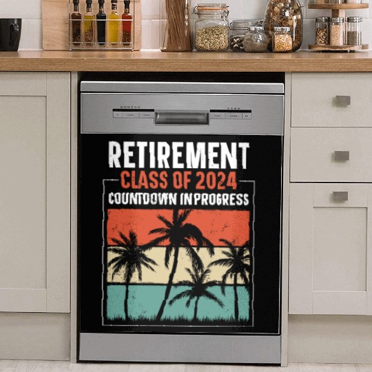 2024 Retirement Countdown Beach Dish Washer Covers
