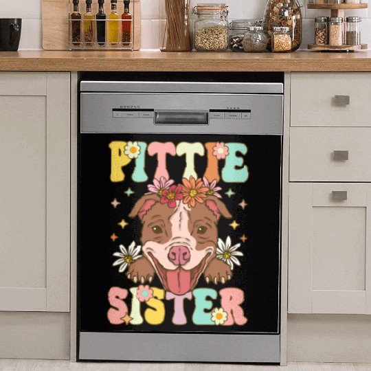 Pitbull Sister Pitbull Sister Female Dog Lover Dish Washer Covers