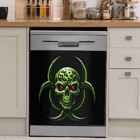 Green Biohazard Zombie Alien Dish Washer Covers