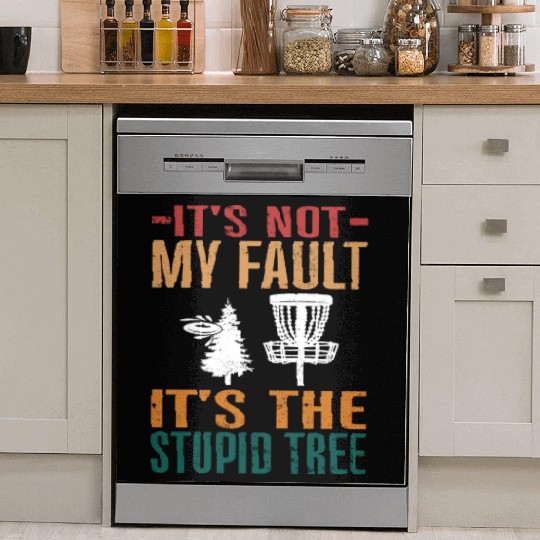 Retro Disc Golf Stupid Tree Disc Golfer Dish Washer Covers