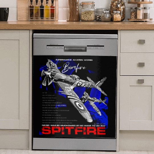 Spitfire Vintage English WW2 Fighter Aircraft Dish Washer Covers
