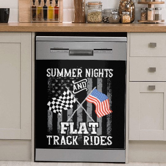 US Flag Flat Track Racing USA Patriotic Dish Washer Covers