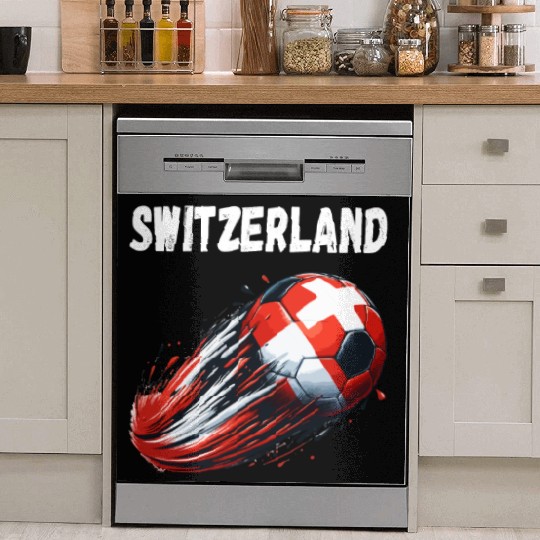 Switzerland Footballgraphic illustrationsoccer mot Dish Washer Covers