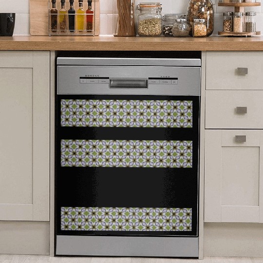 irregular stripes of green and lavender Dish Washer Covers