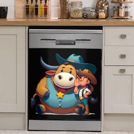 Rodeo Bull Riding Livestock Show Farmer Cattle Dish Washer Covers