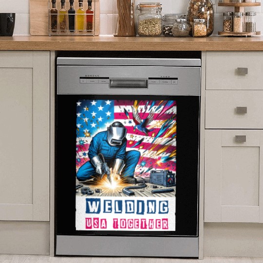 Welding USA Togehter Eagle USA Flag Dish Washer Covers