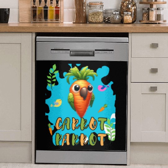 funny carrot parrot Dish Washer Covers
