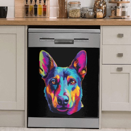 Watercolor Colorful Australian Kelpie Dish Washer Covers