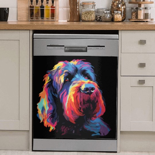 Colorful Russian Black Terrier Dish Washer Covers