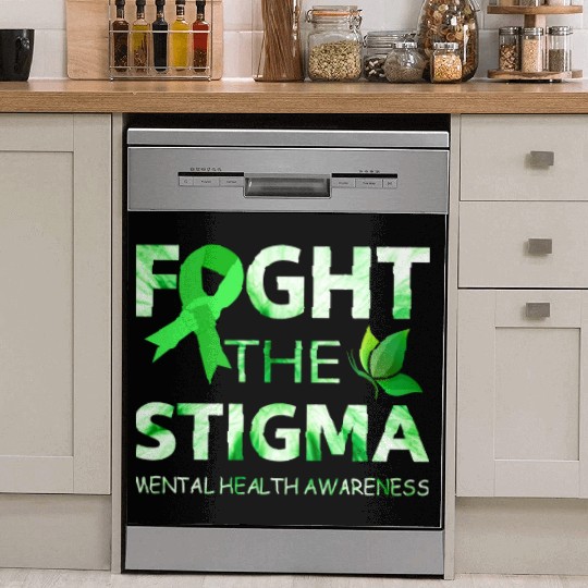 Fight The Stigma Mental Health Awareness Green Dish Washer Covers