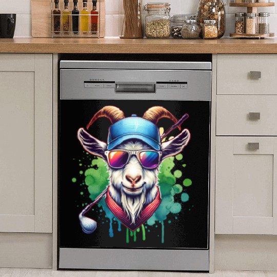 Goat Golfer Golf Course Dog Owner Dish Washer Covers