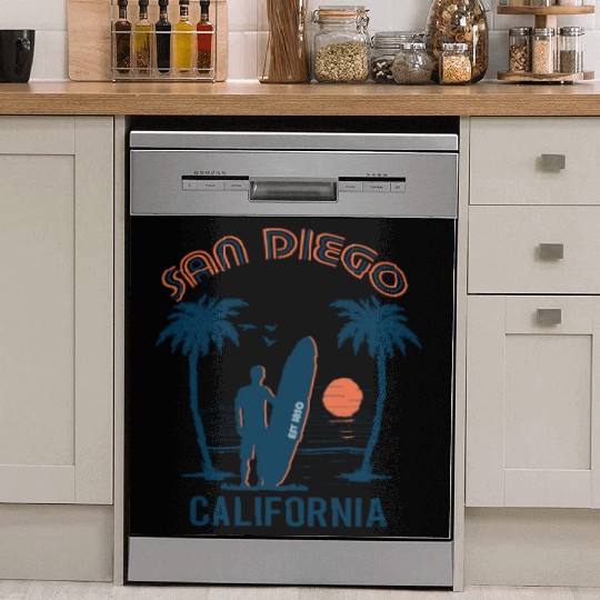 San Diego California Beach Surf Summer Dish Washer Covers