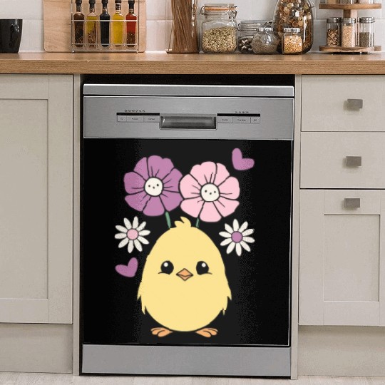 Chick Chicken Spring Flowers Summer Easter Garden Dish Washer Covers