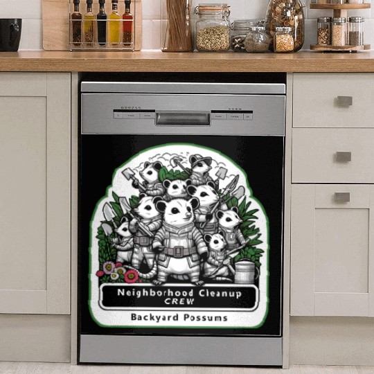 Backyard Possums Cleanup Crew Eco Warriors Dish Washer Covers