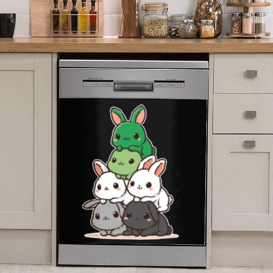 Bunnies Aromantic Flag Pride Month Cute Bunny Dish Washer Covers