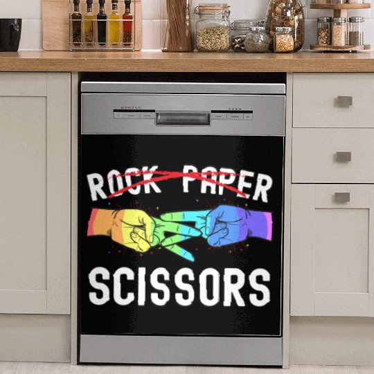 Lesbian Pride Rock Paper Scissors Funny LGBTQ Dish Washer Covers