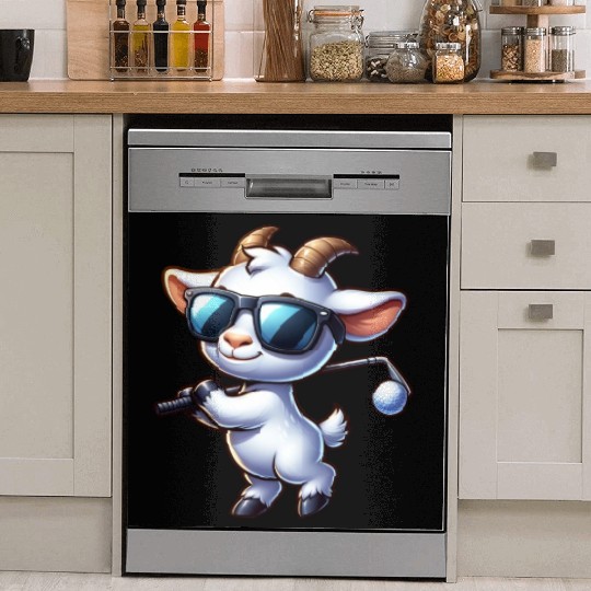 Goat Golfer Golf Course Dog Owner Dish Washer Covers