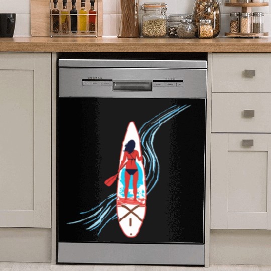 Paddleboard Paradise: A Tropical Escape Dish Washer Covers