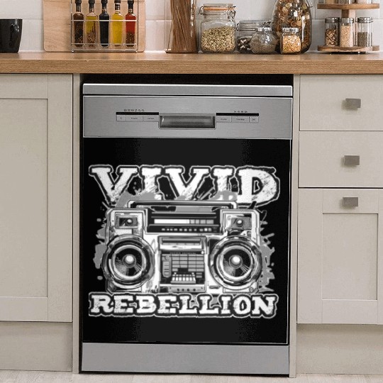 Funny Graffiti Boombox 80s 90s Hip Hop Breakdance Dish Washer Covers