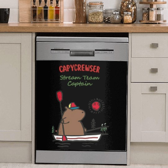 Captain Capy: Nautical Capybara Canoe Adventure Dish Washer Covers