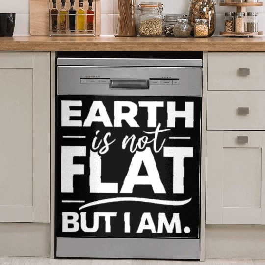 Flat Earth Satire Ironic Jokes Dish Washer Covers