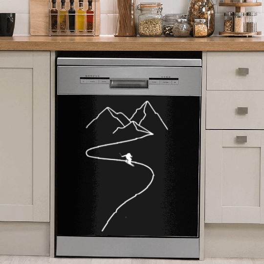 Skiing Mountains Winter sports Nature Dish Washer Covers