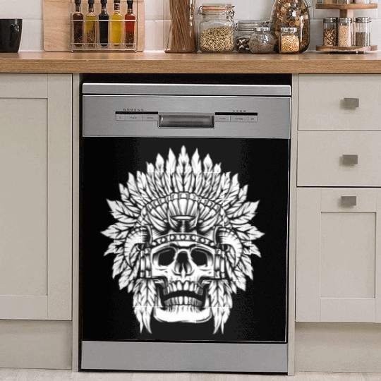 Indigenous Native American Skull Head Dish Washer Covers