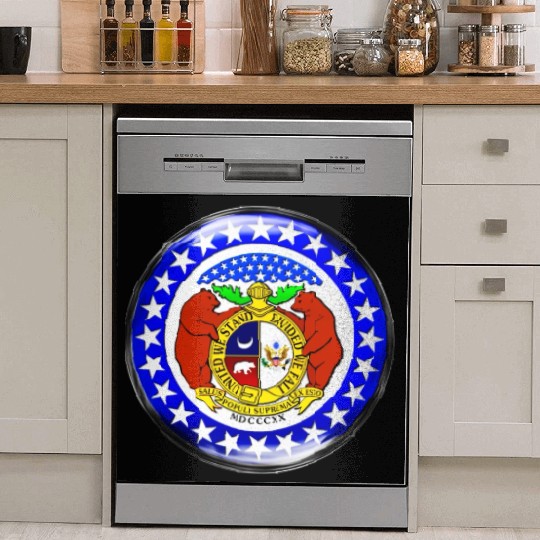 Re-Imagined Missouri State Seal in Glass Bubble Dish Washer Covers