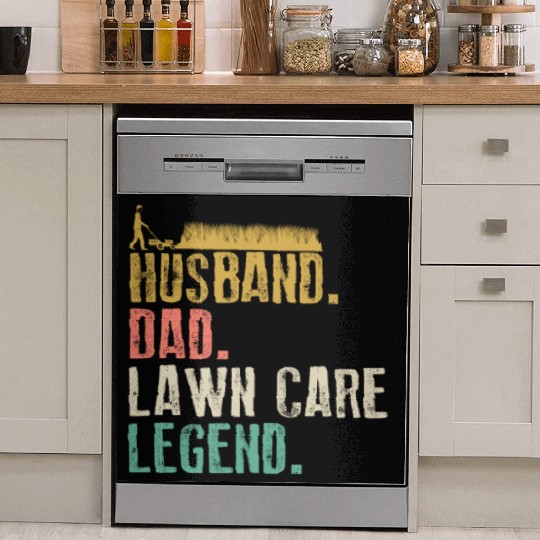 Father Husband Lawn Mowing Legend Gardening Dad Dish Washer Covers