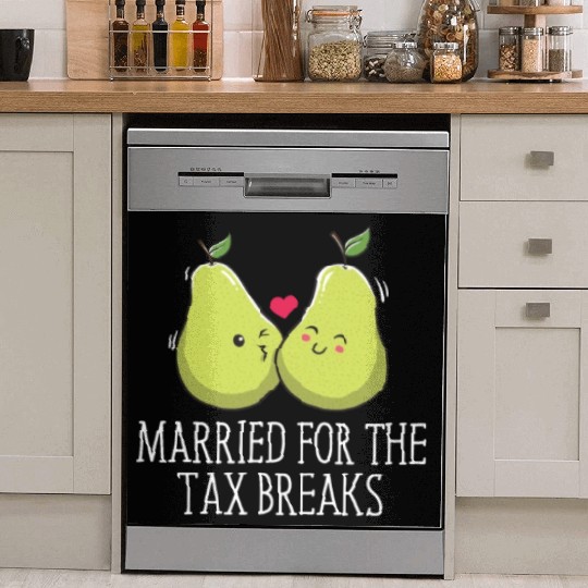 Married For The Tax Breaks Funny Wedding Humor Dish Washer Covers