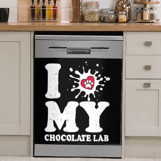 I Love My Chocolate Lab Labrador Retriever Owner Dish Washer Covers