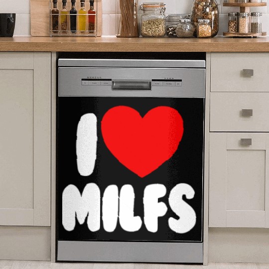 I Love MILFS Red Heart Love Hot Moms I Love MILFS Dish Washer Covers