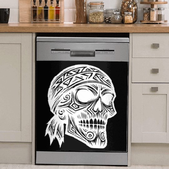 Pirate Costume Skull In T Tattoo Style Dish Washer Covers