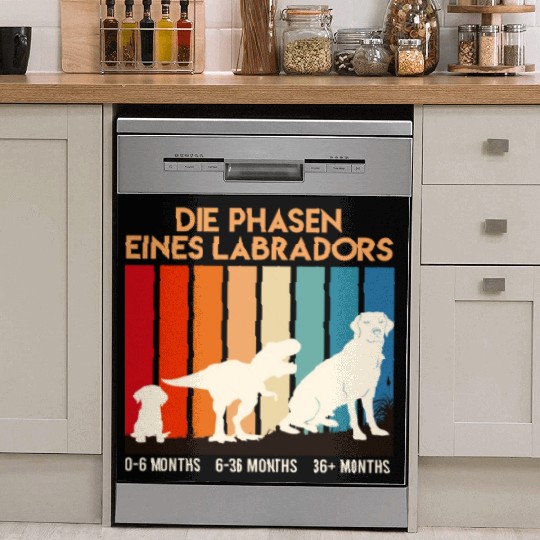 Labrador Lovers STAGES OF A LABRADOR LIFE Dish Washer Covers