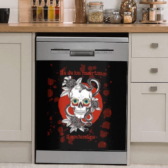 Dia De Los Muertos Halloween Skull gift design Dish Washer Covers