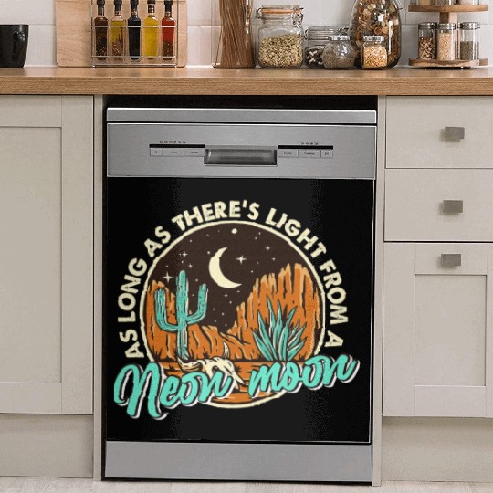 Neon Moon Cactus Country Mountain Western Cow Dish Washer Covers