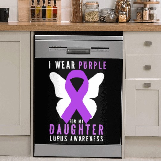 I wear purple for my daughter lupus awareness Dish Washer Covers