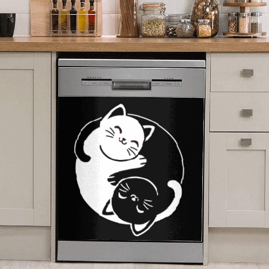 Yin and Yang Cats Dish Washer Covers