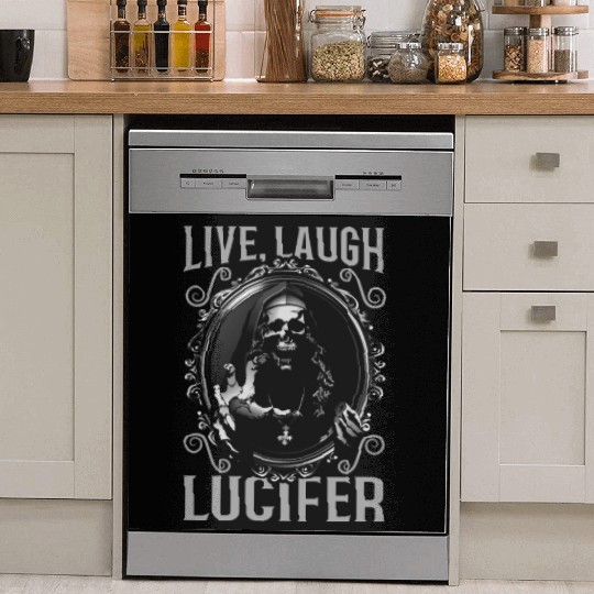 Live Love Lucifer Goth Festival Death Metal Dish Washer Covers