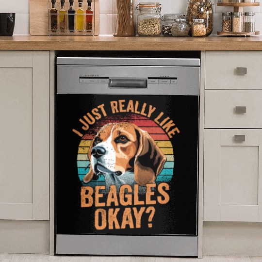 I Just Really Like Beagles Okay? Puppy Mom Dog Dad Dish Washer Covers