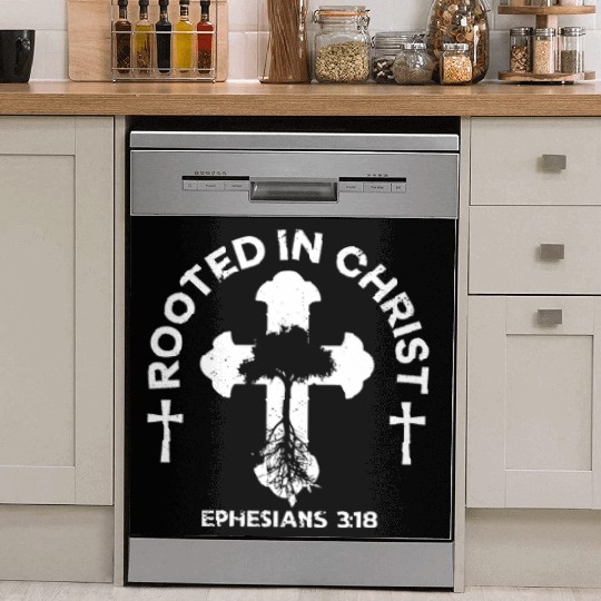 Bible Verse Rooted In Christ Ephesians 3:18 Jesus Dish Washer Covers