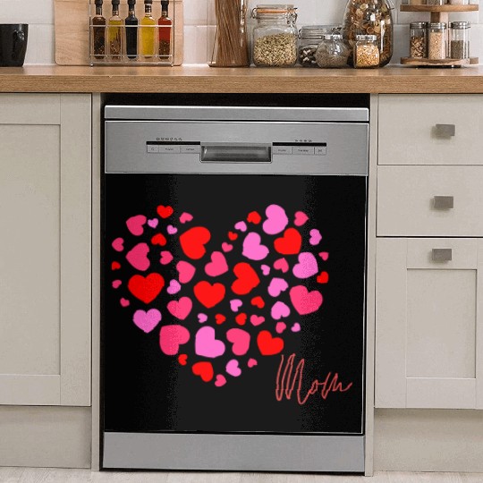 Hearts Love Mom 2 Dish Washer Covers