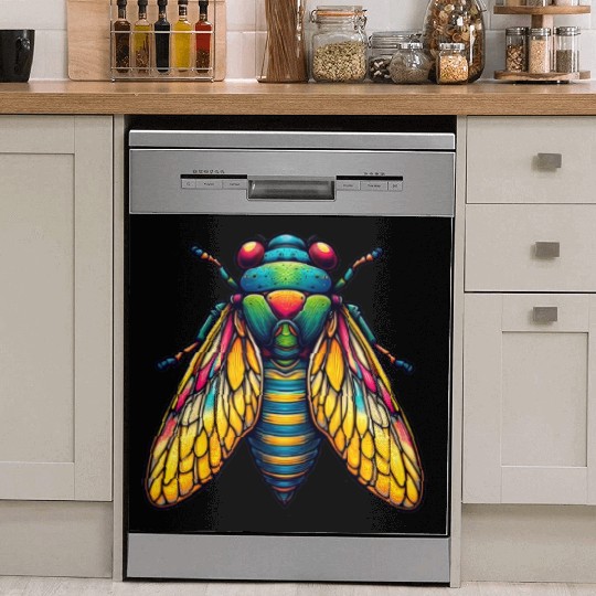 Colorful Cicada Insect Great Eastern Brood Cicada Dish Washer Covers
