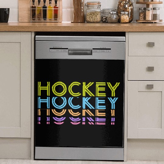 Hockey Colorful Typography Dish Washer Covers